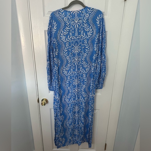 Lilly Pulitzer - Abaco Blue Have It Both Rays Engineered Woven Maxi - Picture 5 of 6